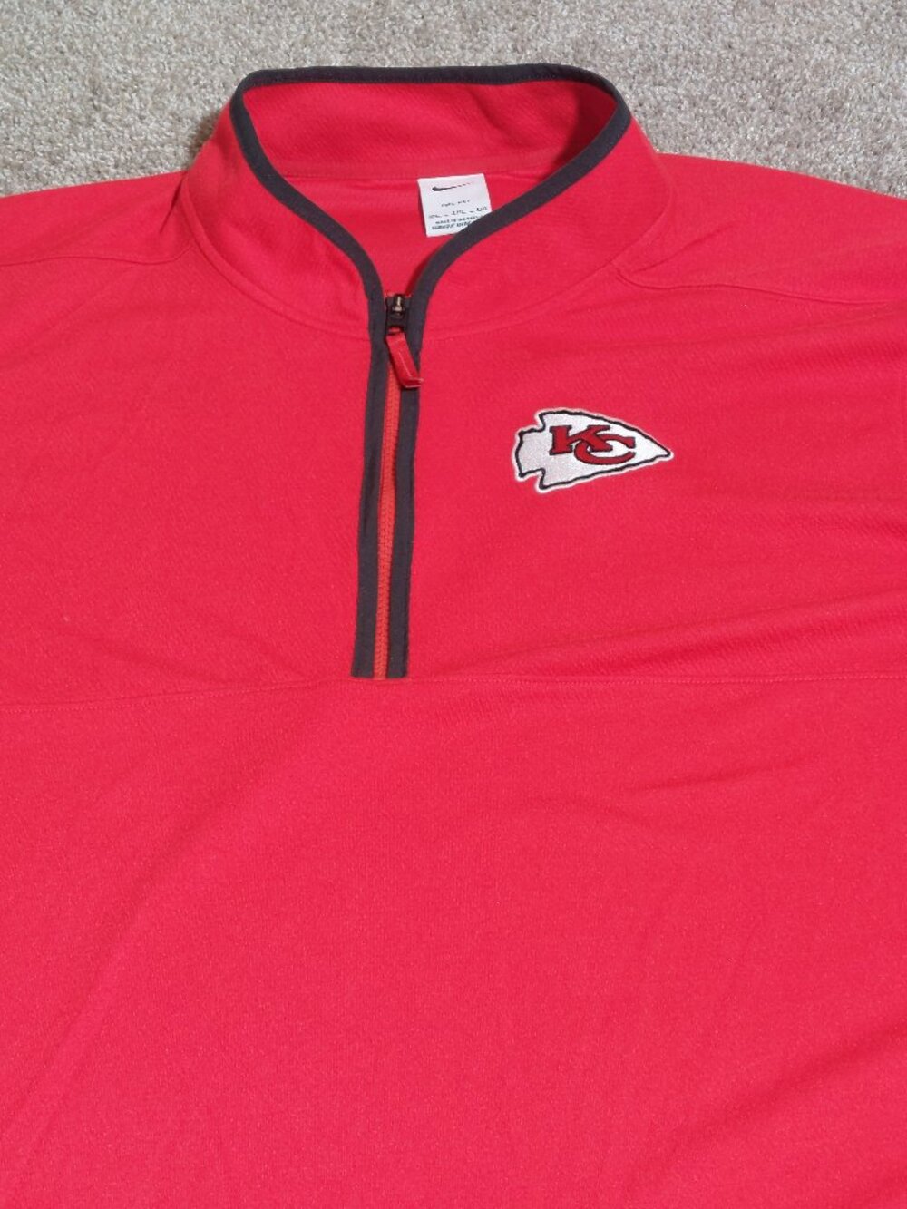Nike Kansas City Chiefs Victory Dri-FIT Half-Zip Pullover Jacket Size XXL
